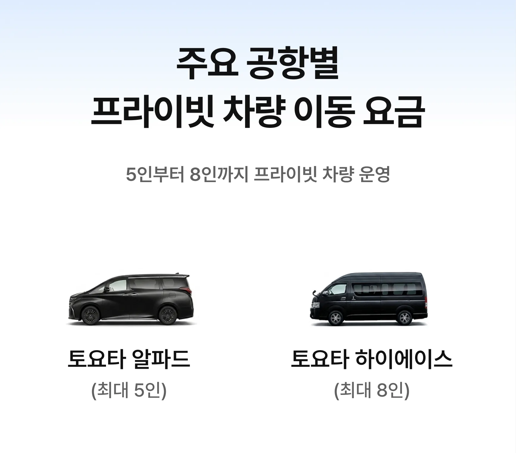 일본 프라이빗 차량 이동 서비스 대표 이미지